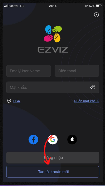 tài khoản app Ezviz